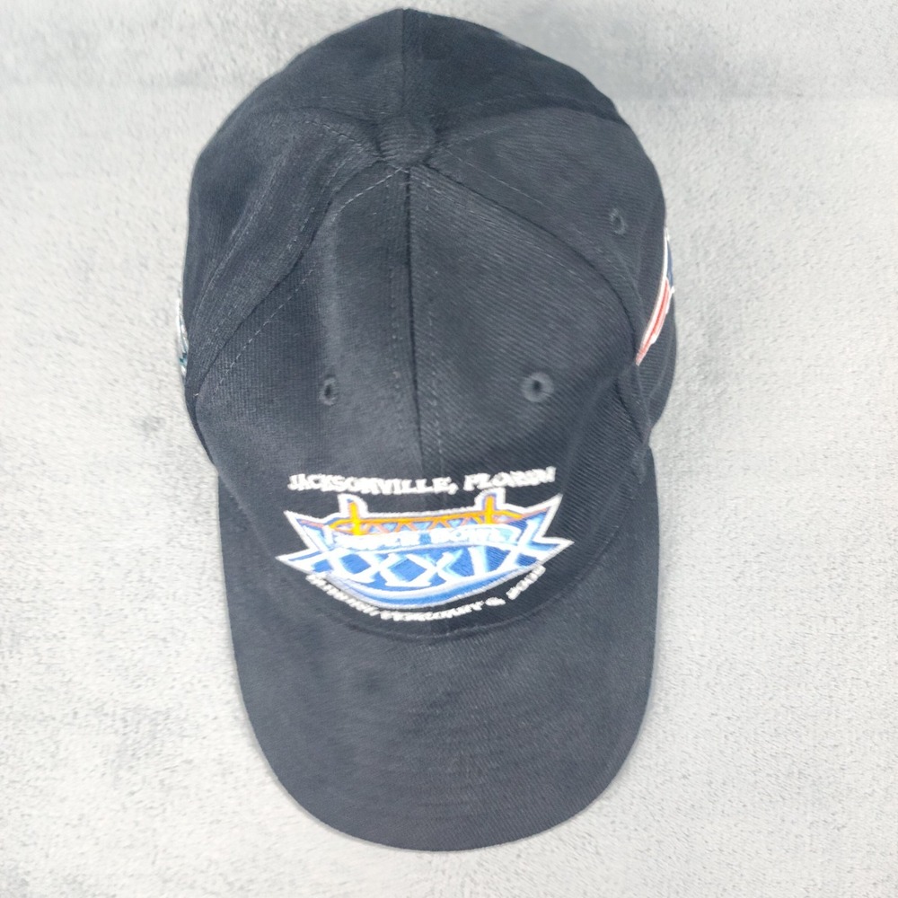Super Bowl XXXIX Patriots Eagles Hat Black Adjustable Cap NFL 2005 Jacksonville - Picture 4 of 11